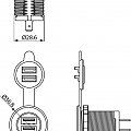 gniazdo z gwintem 2x USB