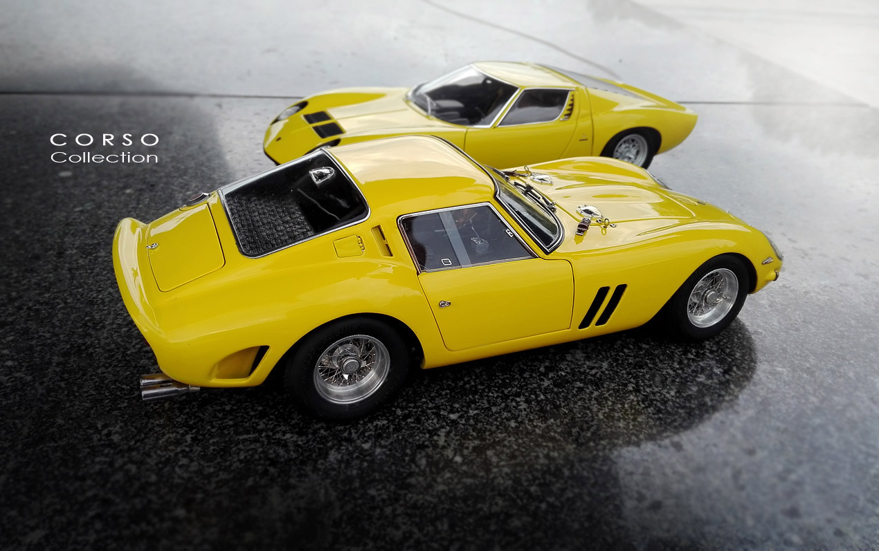 CMC Ferrari 250 GTO vs AUTOart Lamborghini Miura P400 SV