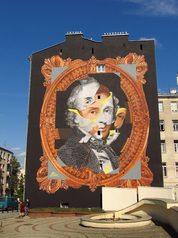 Mural Fryderyka Chopina, przy ul. Tamka w Warszawie