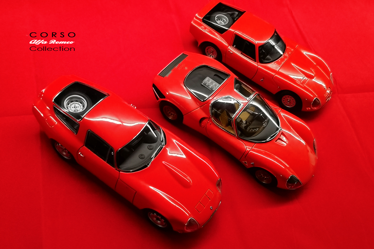 AUTOart 1965 Alfa Romeo TZ 2 vs 1963 Alfa Romeo TZ 1 vs 1967 Alfa